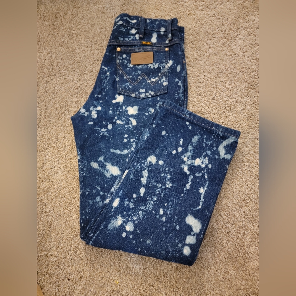 Hand bleached wranglers